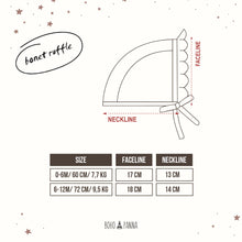 Load image into Gallery viewer, Bonnet Ruffle (0-6M 6-12M)