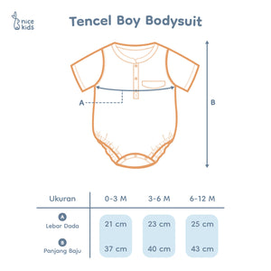 TENCEL Bodysuit Boy (0-3M 3-6M 6-12M)