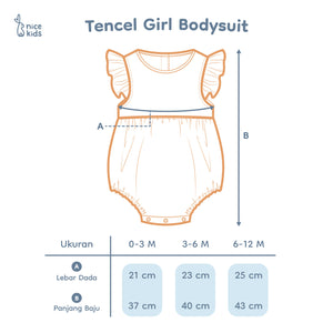 TENCEL Bodysuit Girl (0-3M 3-6M 6-12M)