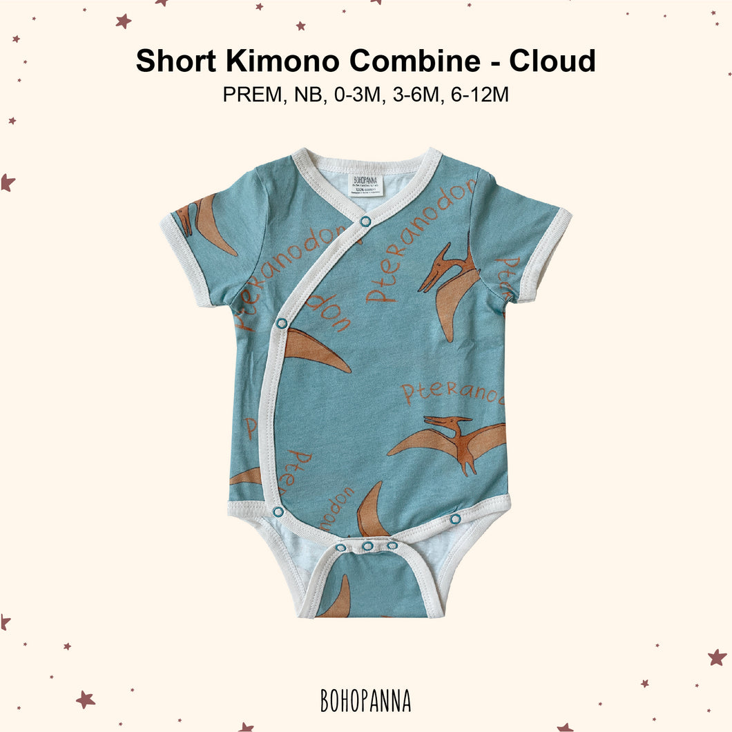 Short Kimono Combine Romper (Newborn 0-3M 3-6M 6-12M)
