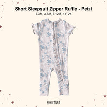 Load image into Gallery viewer, Sleepsuit Zipper Ruffle Short Sleeve (0-3M 3-6M 6-12M 1Y 2Y)
