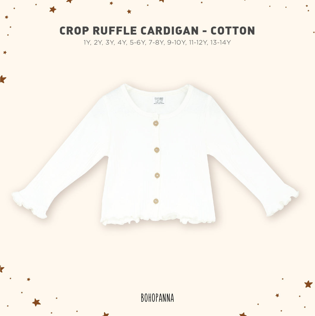 Cardigan Crop Ruffle (1Y 2Y 3Y 4Y 5-6Y 7-8Y 9-10Y)