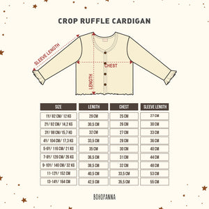 Cardigan Crop Ruffle (1Y 2Y 3Y 4Y 5-6Y 7-8Y 9-10Y)