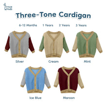 Load image into Gallery viewer, Cardigan Three-Tone (6-12M 1Y 2Y 3Y)
