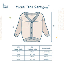 Load image into Gallery viewer, Cardigan Three-Tone (6-12M 1Y 2Y 3Y)
