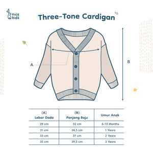 Cardigan Three-Tone (6-12M 1Y 2Y 3Y)