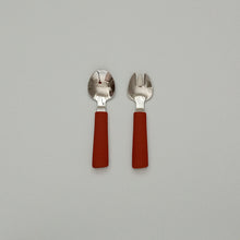 Load image into Gallery viewer, Spoon and Fork Set (Mustard/ Terracotta)
