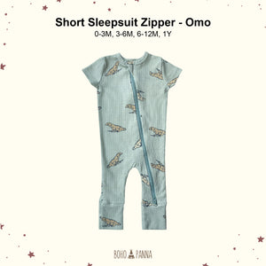 Sleepsuit Zipper Short Sleeve (0-3M 3-6M 6-12M 1Y)