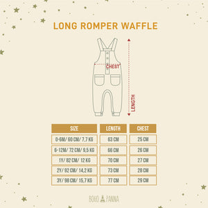 Long Romper Waffle (0-6M 6-12M 1Y 2Y)